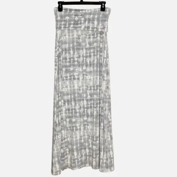 Cynthia Rowley Tie Die Knit Maxi Skirt in Grey/White Women’s M - Picture 2 of 4